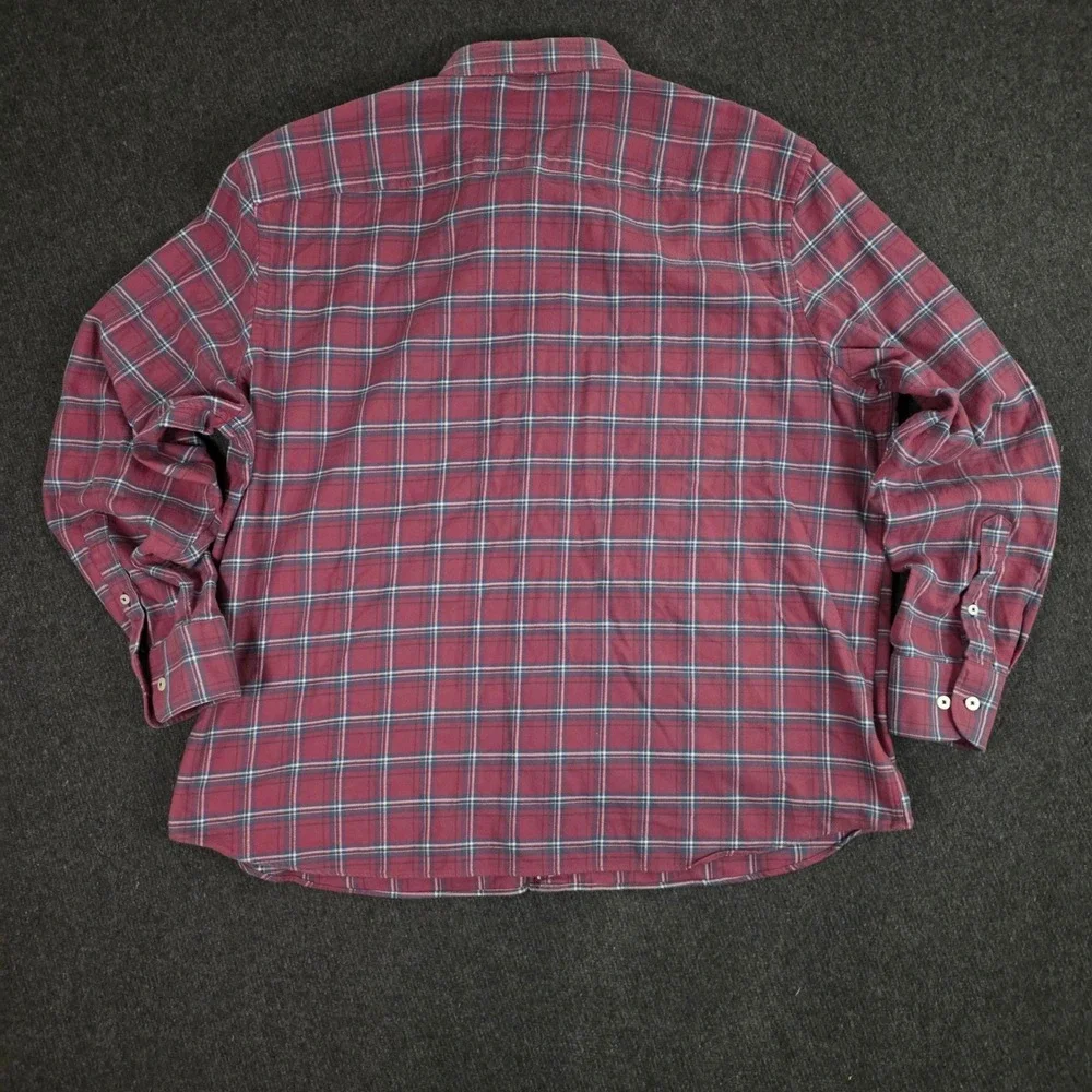 UNTUCKit‎ Barnwood Red Plaid Button Down Flannel Shirt 3XL Cotton Regular Fit